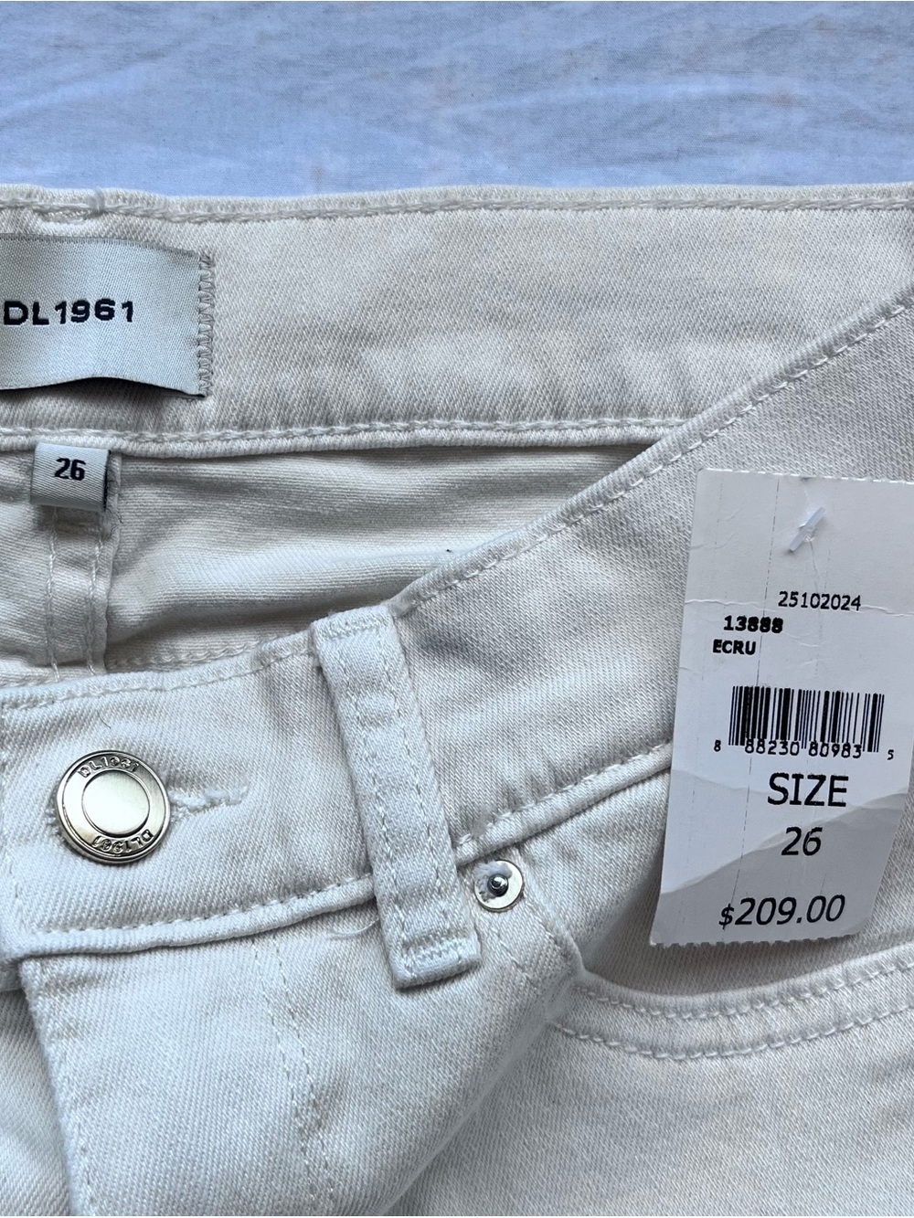 Women's Cream High-Rise Straight Jeans - Picture 2 of 6